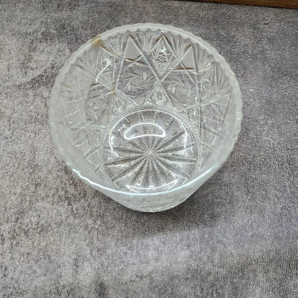 Heavy Cut Crystal dish no lid Vase Ice Buket Home Decor V